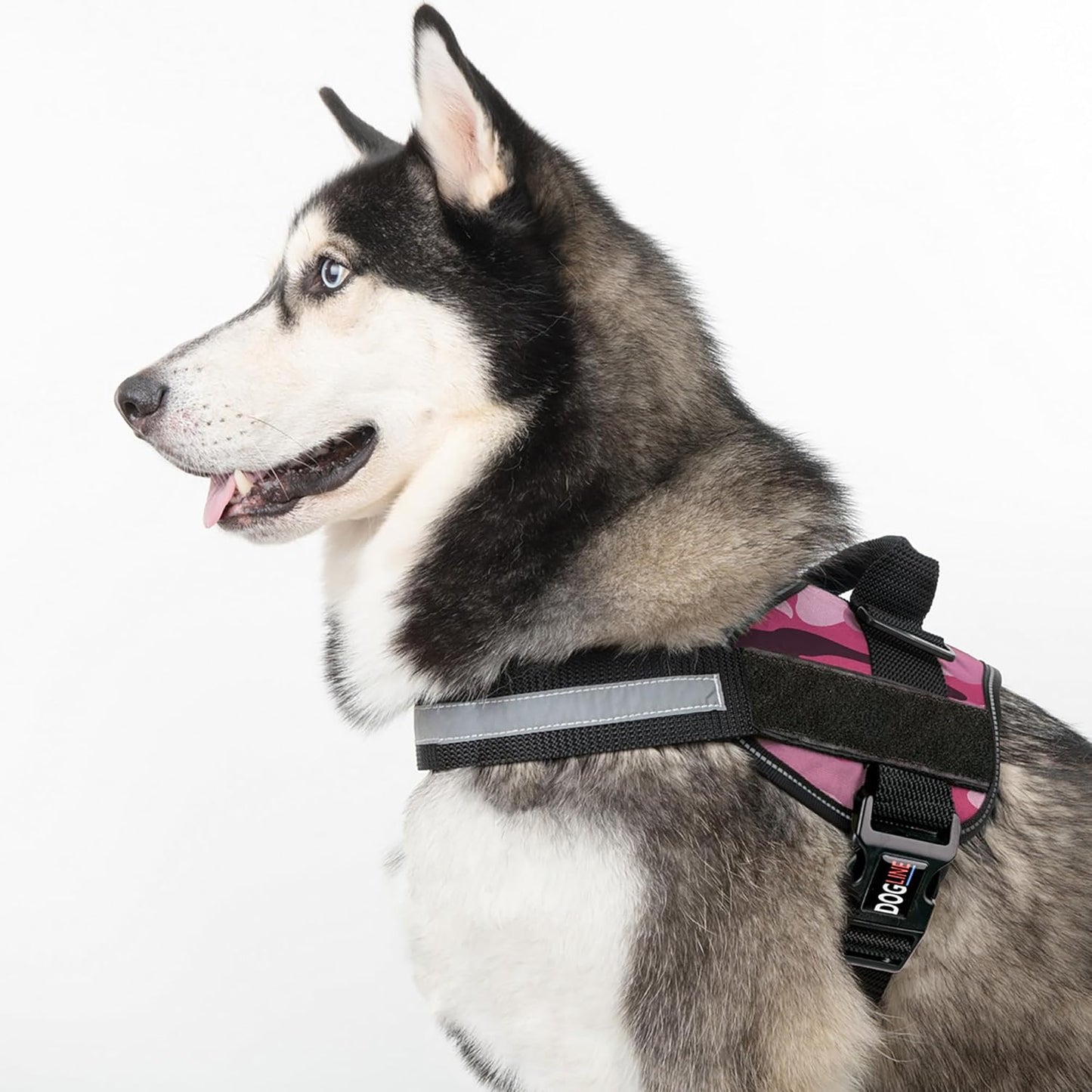 Dogline Dog Harness, Reflective No-Pull Adjustable Vest with Handle, Breathable No-Choke Harness for Small, Medium or Large Dogs Room for Patches Girth 27 to 34 in Pink Camo
