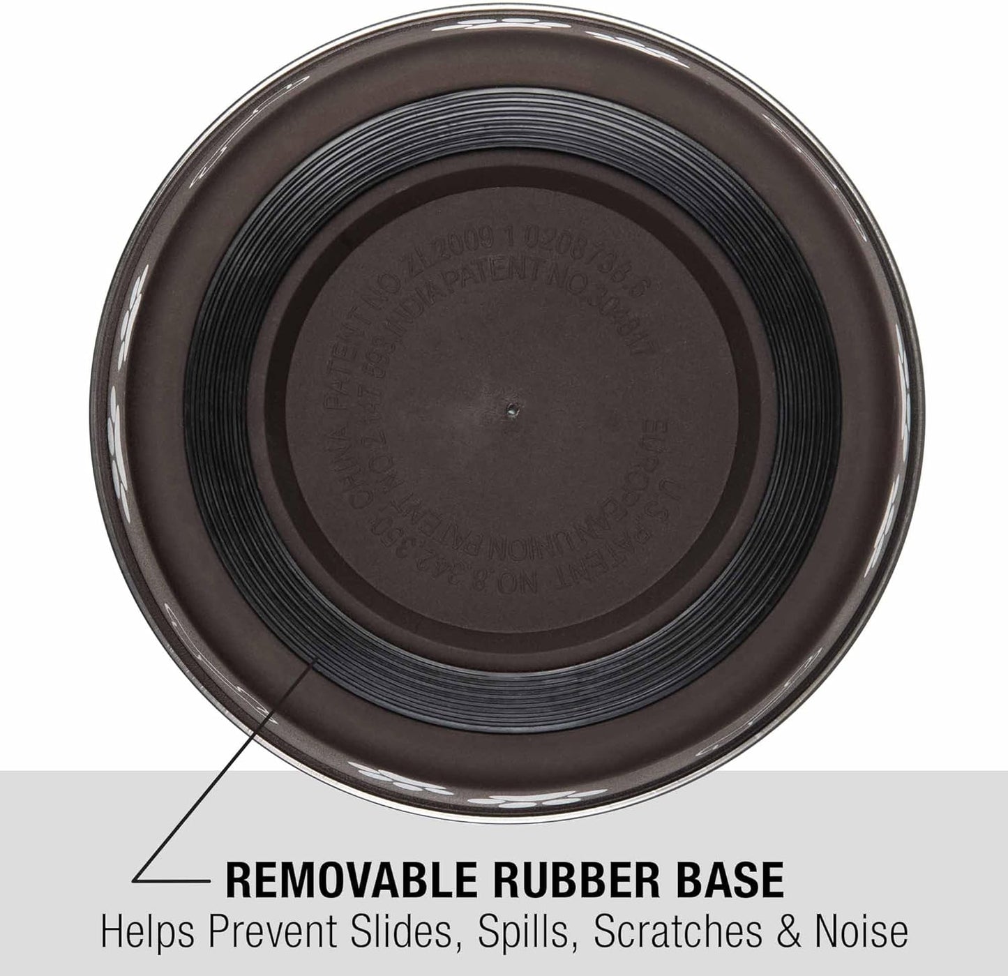 Loving Pets Bella Dog Bowls- Stainless Steel Dog & Cat Bowls - Spill Proof Dog Food Bowl, Cat Bowl, Puppy Essentials & Pet Supplies Great for Home & Travel (Large 35-65 lbs, Espresso)