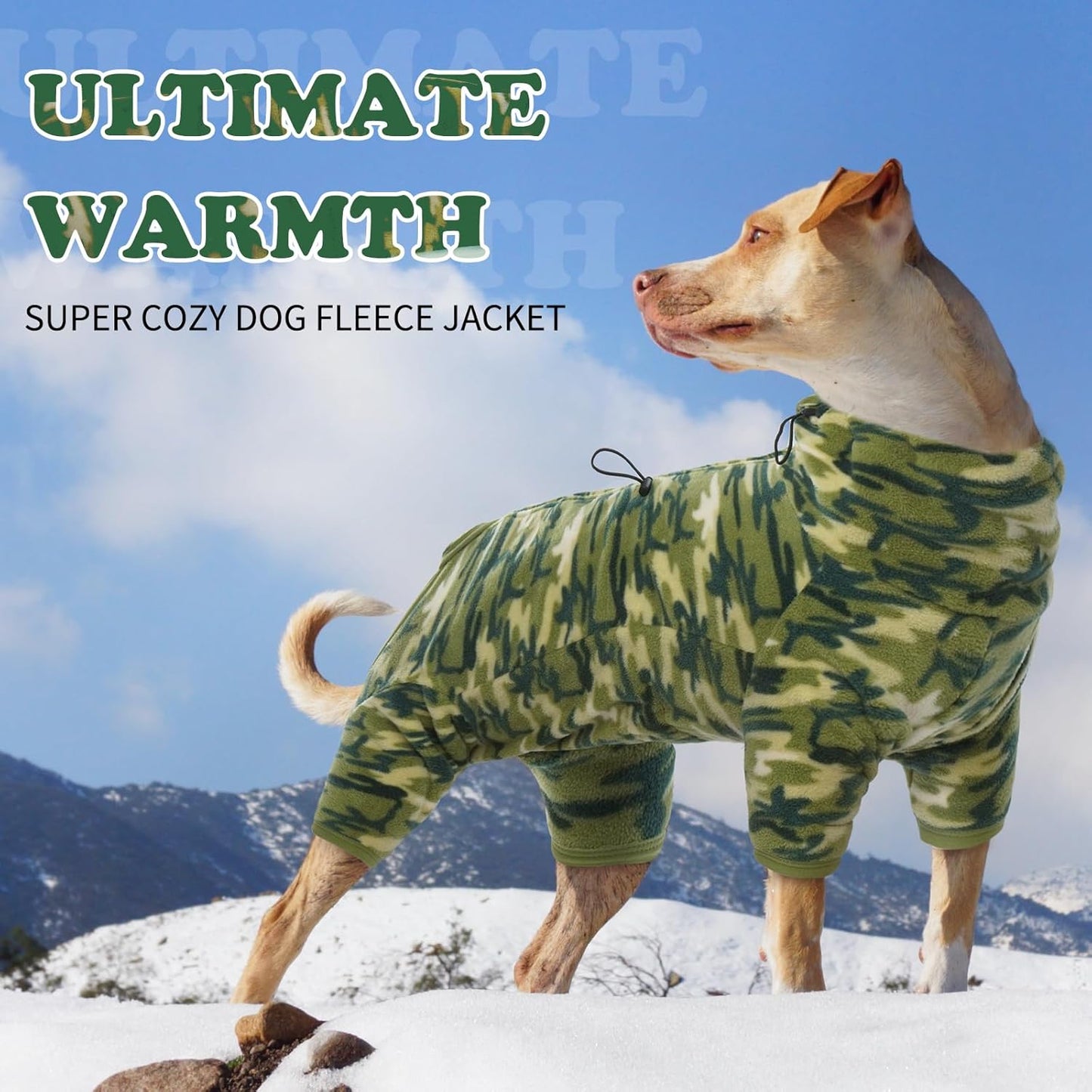 ROZKITCH Small Dog Camo Coat, Pet Windproof Warm Cold Weather Jacket Vest with Luminous Zipper, Jumpsuit Apparel Outfit Clothes for Small Medium Large Dog Camo S