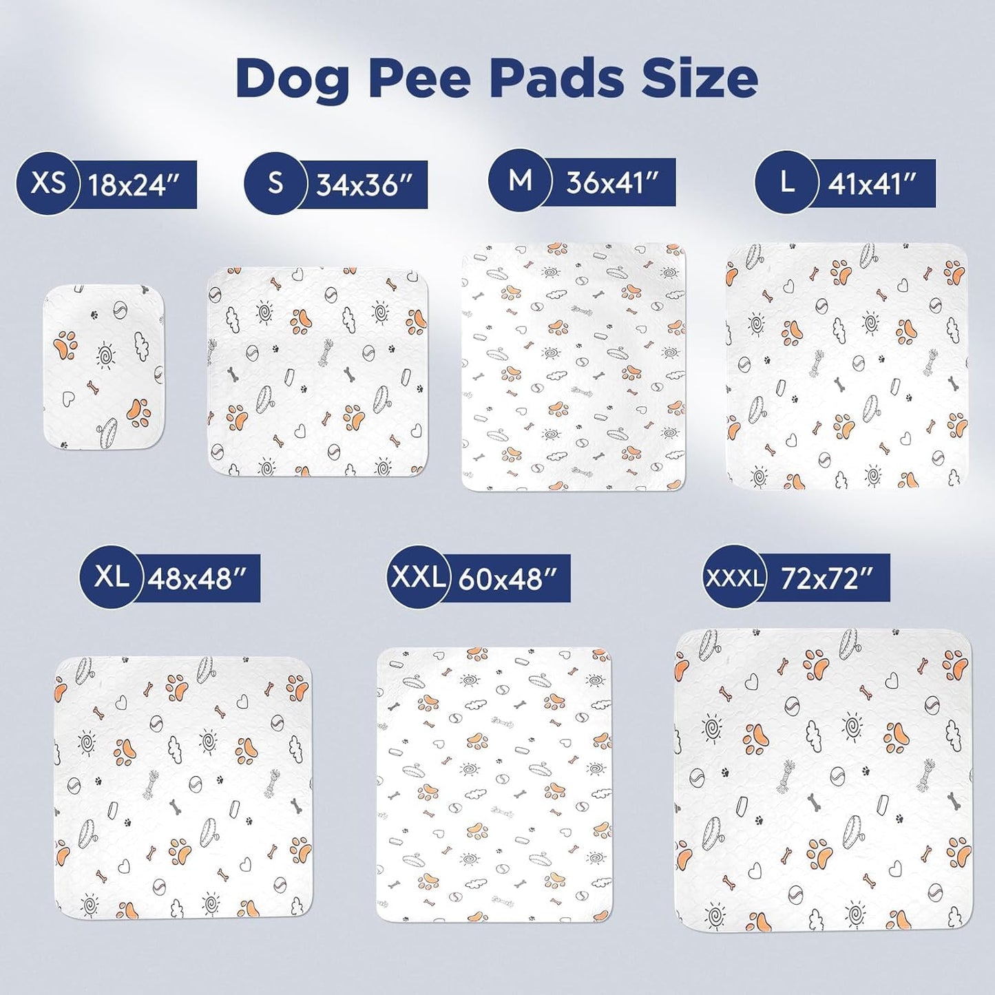 Washable Pee Pads for Dogs, 2 Pack Large 34"x36" Super Absorbent Reusable Puppy Pads Pet Training Pads, 100% Waterproof Non-Slip Puppy Pee Pad Whelping Dog Playpen Crate Mat for Potty, Cage Pads