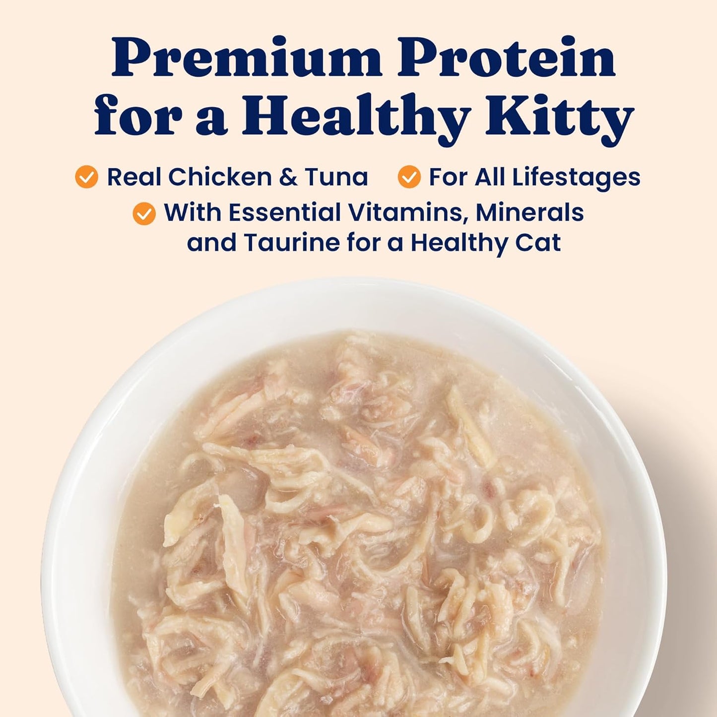 Solid Gold Wet Cat Food Shreds in Gravy - Healthy Canned Cat Food Made w/Real Chicken & Tuna Shreds, Vitamins & Minerals - Grain Free & Gluten Free Canned Meals for Cats & Kittens - 24ct/3oz Can