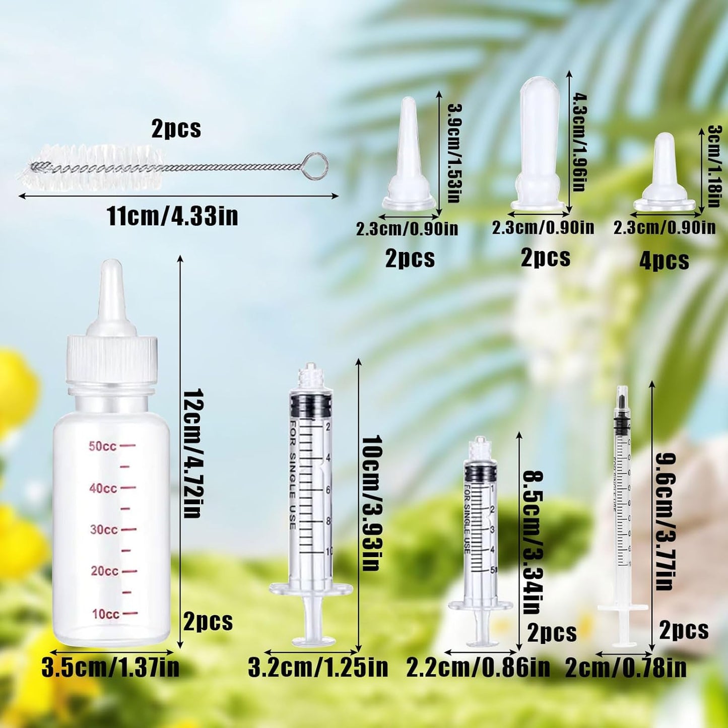 Pet Feeding Bottle Set, Feeding Silicone Nipple with Bottle and Syringes, Reusable Pet Nursing Kits Feeding Tools for Rabbits, Small Animals (17pcs Pet Nursing Kit with Bottles)