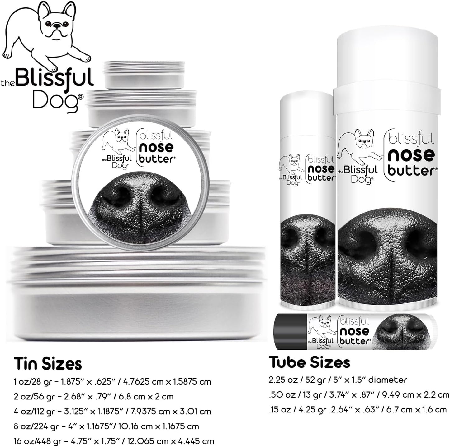 The Blissful Dog Bullmastiff Nose Butter for Dry, Cracked Skin, Lick-Safe Dog Nose Balm with Moisturizing Shea Butter, Almond, Olive, and Essential Oils, Pet Supplies, Uncented, 1 oz.
