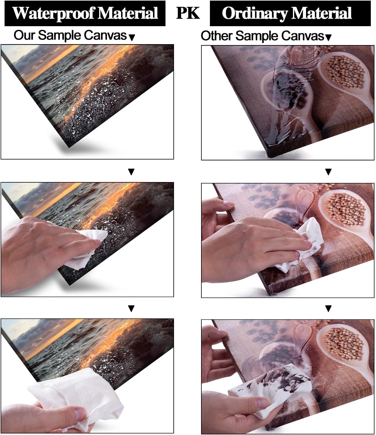 Yacht Sailing in Sea at Sunset Scenery Canvas Wall Art for Living Room Bathroom,Close-up View of Deck Mast Sails Picture Print Artwork Painting Decor,Epic Seascape Scenic Landscape,Inner Frame 20x40