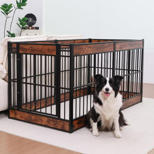 Dog Playpen, 35.4" Height Dog Pen Indoor, Heavy Duty, Safe and Sturdy, Furniture Style Puppy Pen