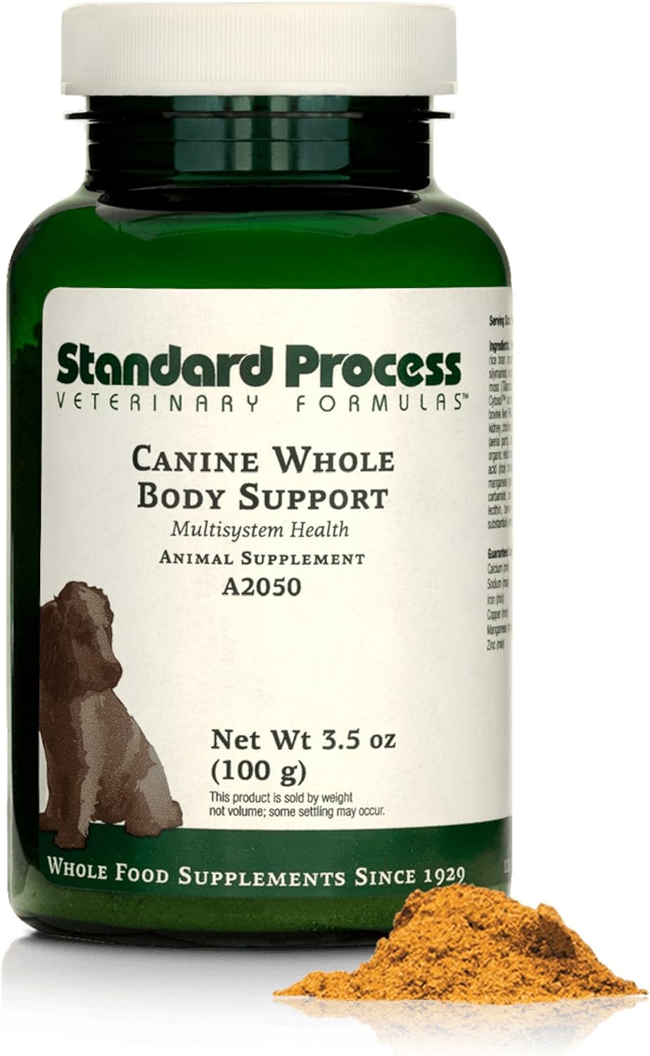 Standard Process Inc. Canine Whole Body Support - Multisystem Support Supplement for Canines - Nutritional Powder for Daily Health Maintenance - Multisystem Supplement Formula - 100 g