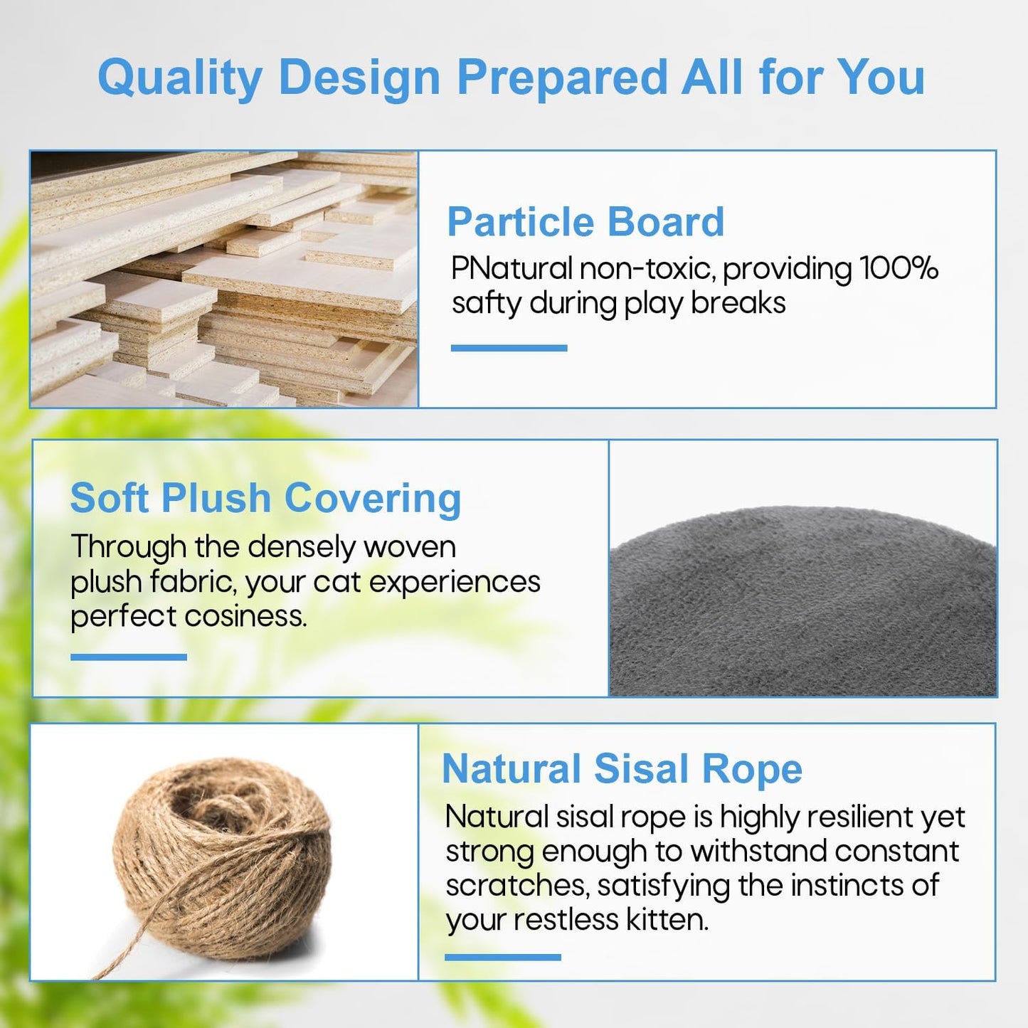 FDW Cat Tree 54in Cat Tower Multi-Level Durable Cat Scratching Post & Cozy Fun Cat Jumping Platform Space Saving Cat Condo Pet Play House for Indoor Cats,Light Gray