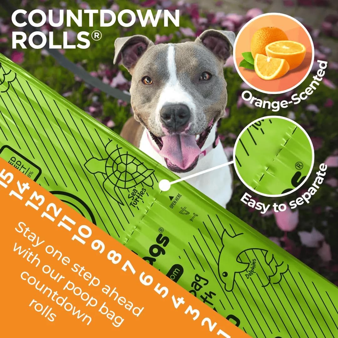 The Original Poop Bags® Dog Poop Bags Rolls – Orange Scented, 38% Plant-Based, USDA Certified, Heavy-Duty Poop Bags for Dogs, 960 Count