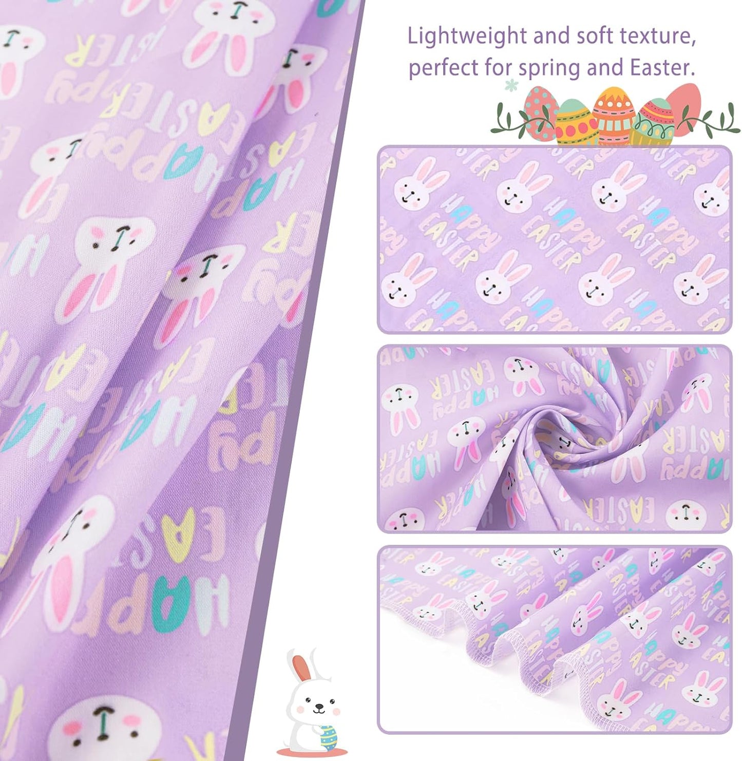 E-Clover Easter Dog Bandana & Matching Scrunchie-Bunny Dog Bandanas Pet Scarf Bib for Samll Dogs Puppy Girl Boy Owner Gift Purple