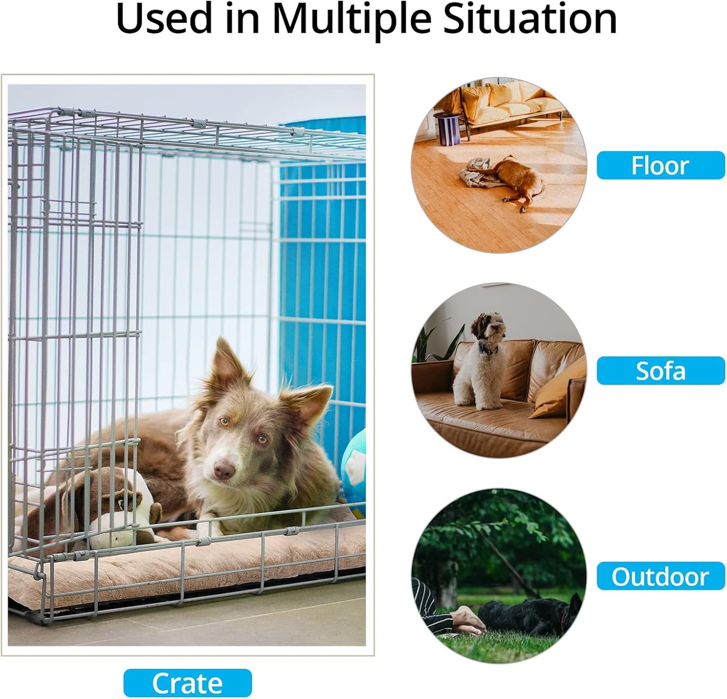 Dog Beds Crate Pad for Extra Small Dogs Ultra Soft Dog Crate Bed Washable & Anti-Slip Kennel Pad for Dogs Cozy Sleeping Mat,Cream 22inch