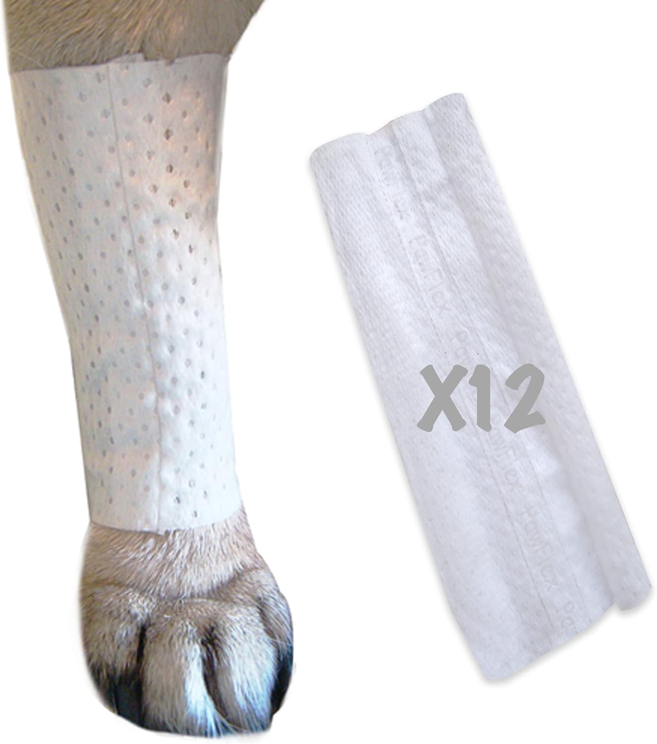 Protective Sleeve Tubular Cover - Bandages - for Dogs Cats and Other Pets First Aid Wound Care Comfortable Non-Adhesive Breathable & Water Resistant 12 Strips (yields 24-36 Covers)-(X-Large)