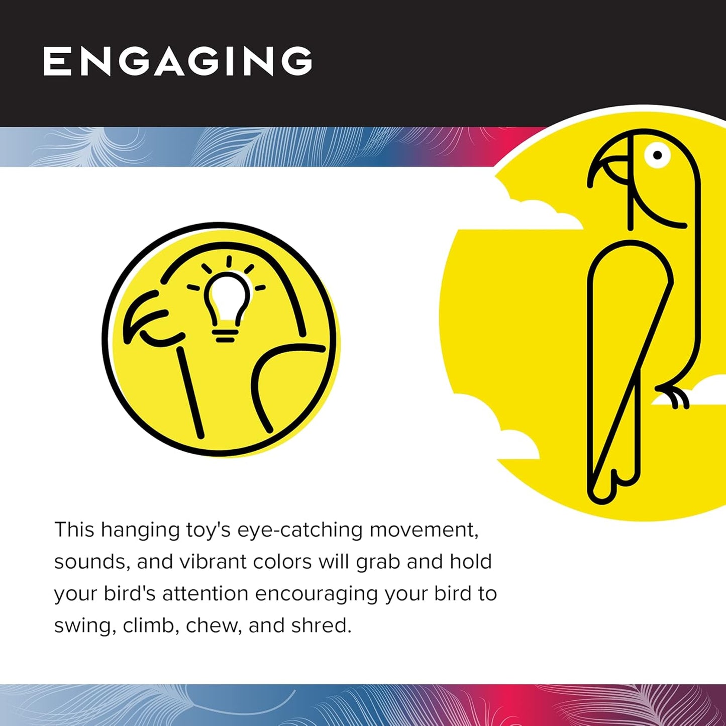 Paradise Knots &Blocks Chewing Toy, Colorful & Entertaining, Keeps Birdy Happy, Large, 16” x 6” x 6” inches