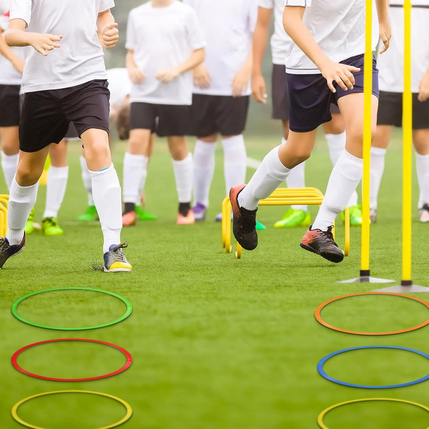 Libima Obstacle Course Ring Set Exercise Hoop Large Hoop Plastic Toys Playground Toys for Gymnastics Practice Party Games Educational Activities Holiday Decor, 5 Colors(12 Pcs,15.8 Inch)