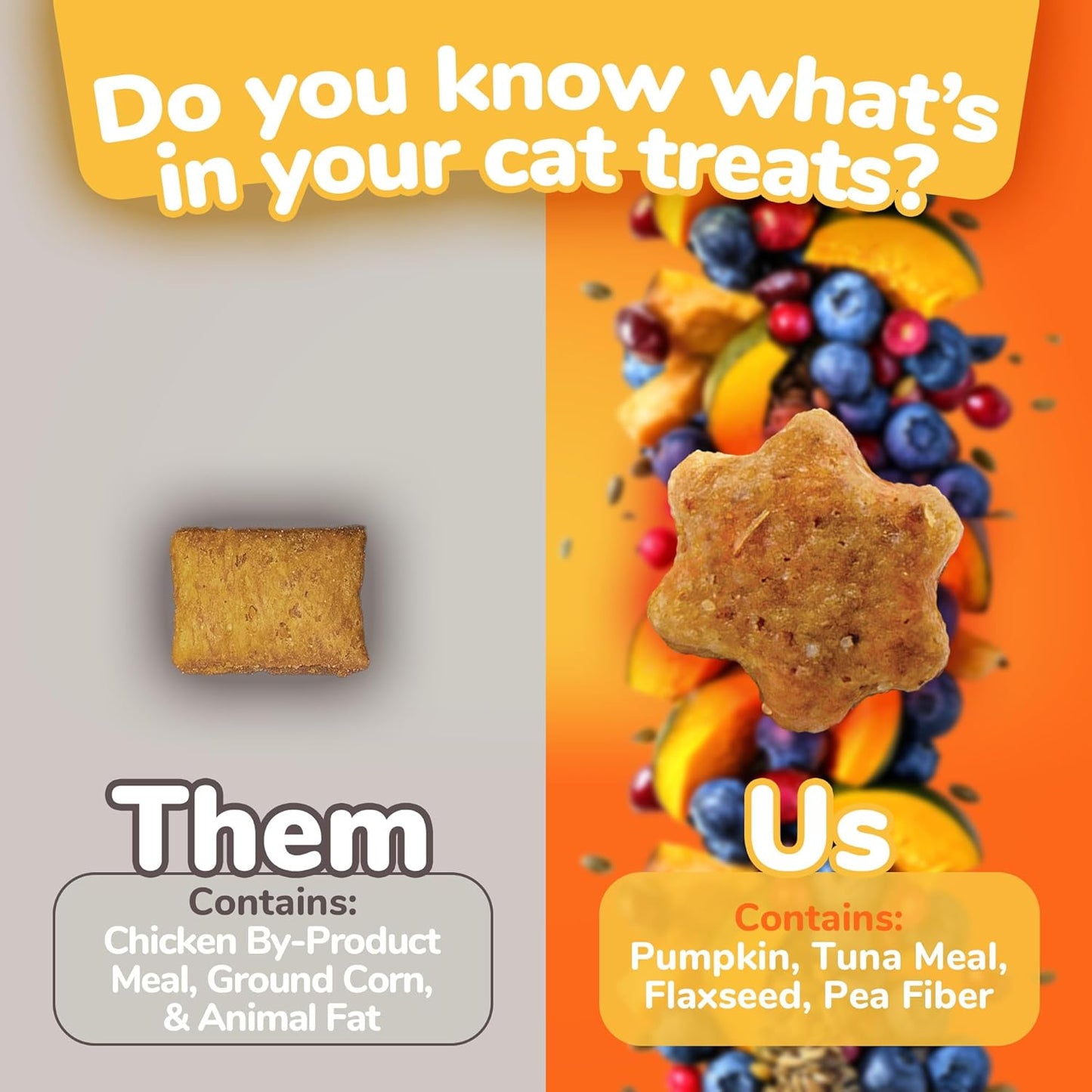 Fruitables Cat Treats, Healthy Treats for Cats, Low Calorie and Packed with Protein, Crunchy Biscuits, Free of Wheat, Corn and Soy, Made with Real Tuna and Pumpkin, 30oz