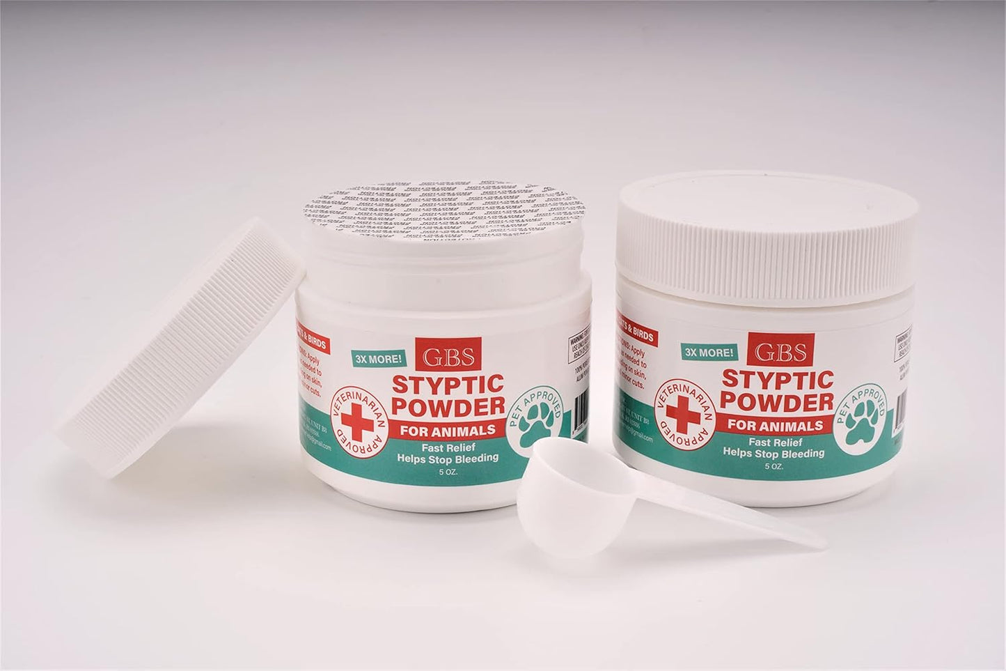 G.B.S 5 oz Styptic Powder for Dogs, Cats & Birds – Quick Blood Clotting for Nail Clipping, Minor Cuts, Tail Docking & Wing Clipping – Pet First Aid Hemostatic Powder with Sealed Top & Scoop (3)
