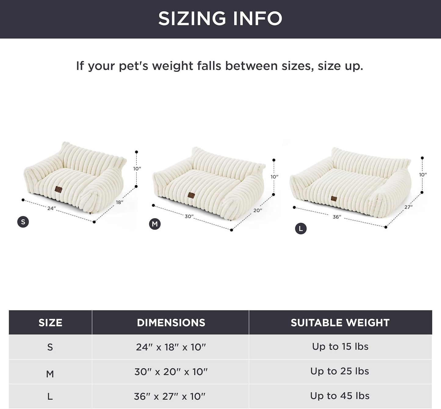 Bedsure Cute Dog Couch for Large Dogs- Fluffy Pet Sofa, Dog Couch Bed with Removable, Washable Cover, Supportive Pet Bed, 36inch, Cream