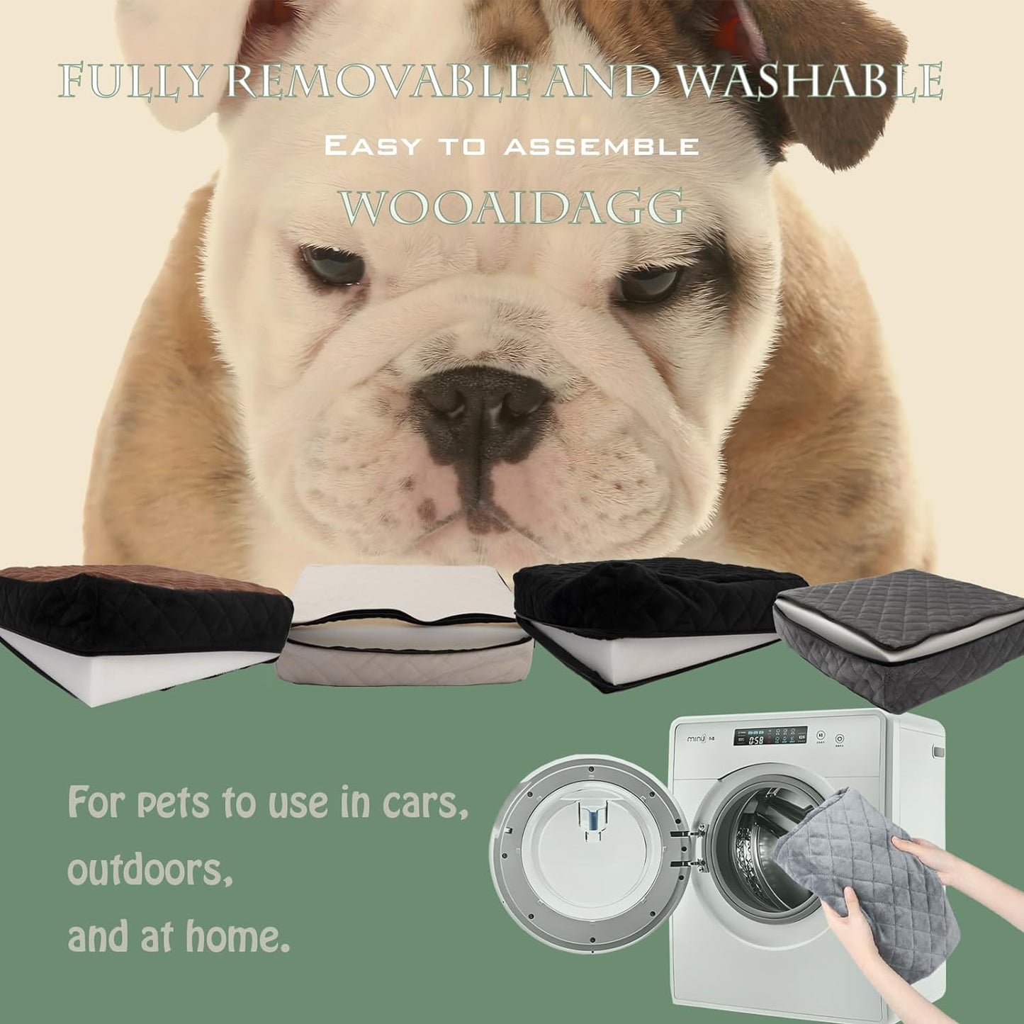 Dog Car Seat for Medium Sized Dog,Pet Travel Car Bed with Seat Belt Channle,Fully Detachable and Washable Car Dog Seat with Adjustable Straps,3 Straps Easy to Install (Grey)