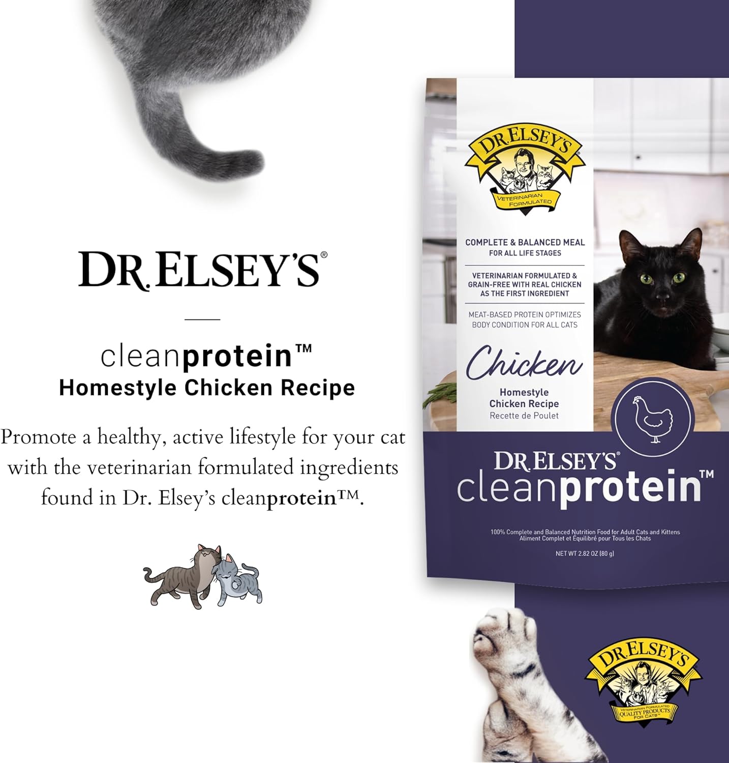 Dr. Elsey's Clean Protein Chicken Home Style Recipe All-Meat Pouch (Pack of 12)