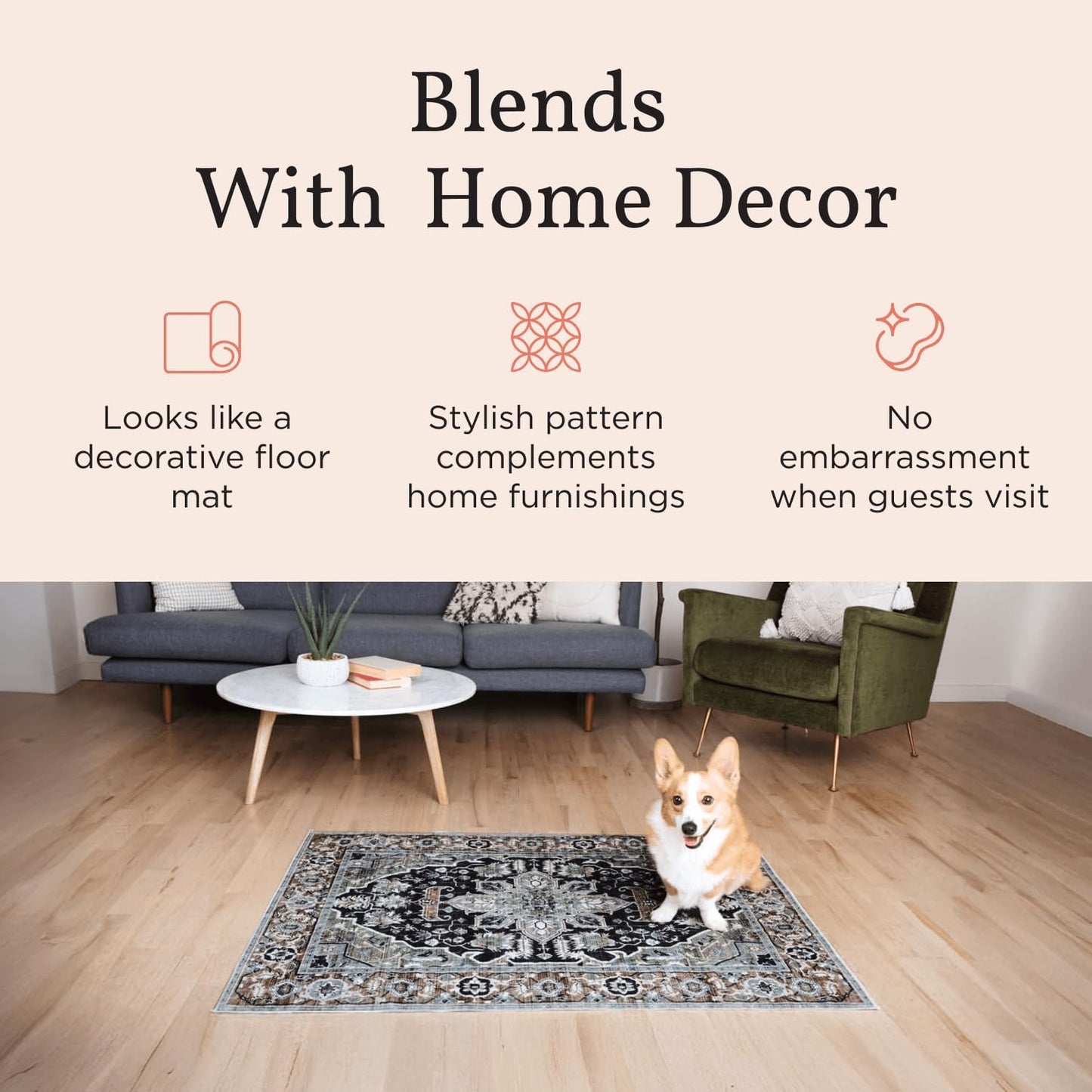 LOVEWAG Washable Dog Pee Pads, 36" x 48",Waterproof, Non-Slip, Super Absorbent, Reusable Machine-Washable, 2-Pack (Moonlit Night)