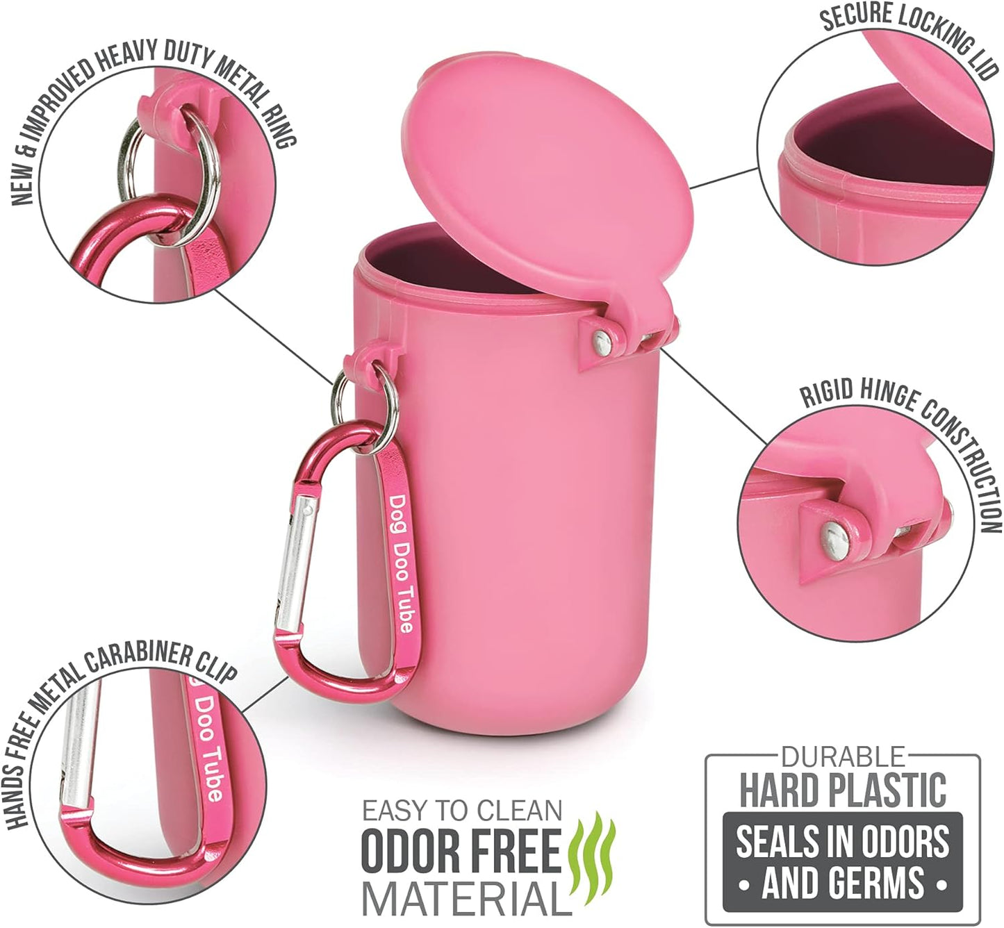 Dog Doo Tube Filled Dog Waste Bag Holders - Reusable Dog Poop Bag Tubes Designed to Keep in Odors and Germs