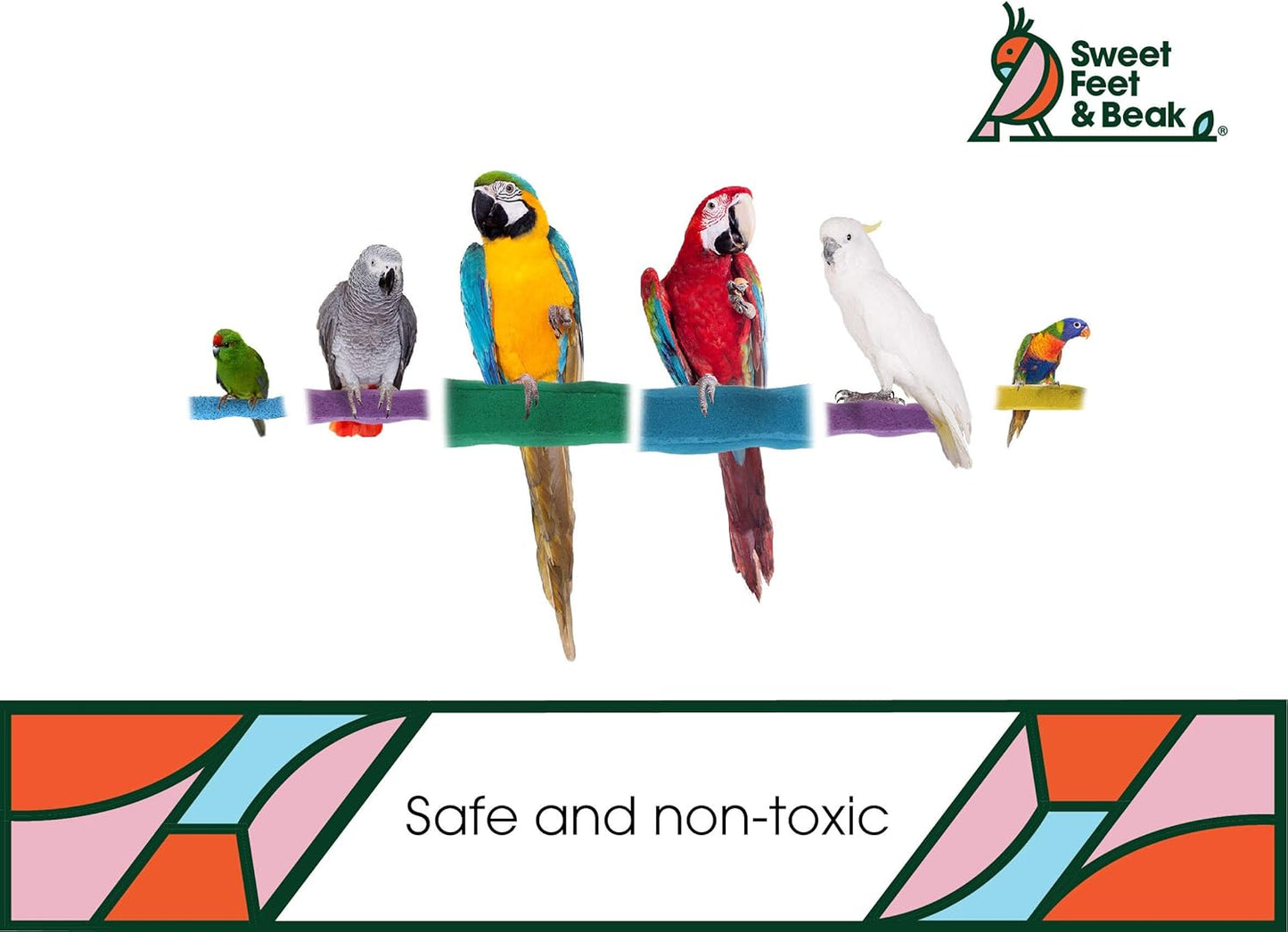 Comfort Grip Safety Perch for Bird Cages - Pedicure Perch for Birds to Keep Nails and Beaks in Top Condition - Safe Easy to Install Bird Cage Accessories - X-Small 4.5"