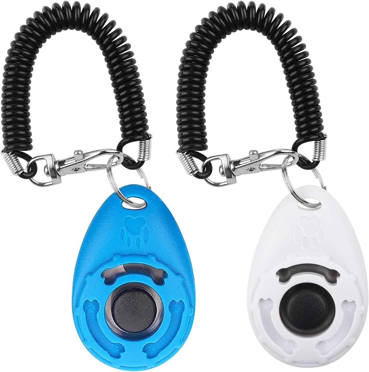 Diyife Dog Clicker for Training, 2 Pack Dog Training Clicker, Clicker Dog Training with Wrist Strap, Pet Training Clicker, Perfect for Dog Cat Puppies Behavioral Training (Blue and White)