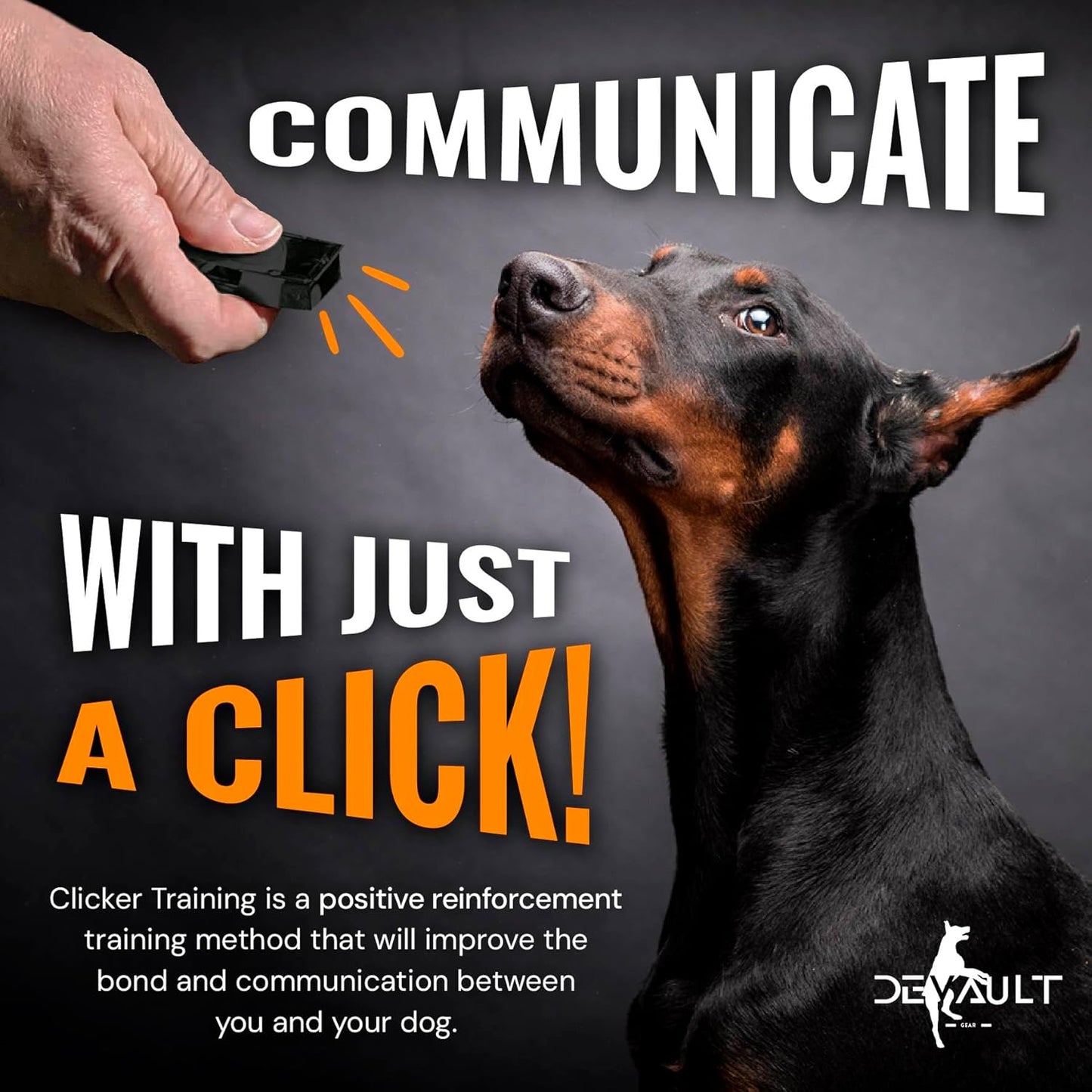 Black Dog Clicker with Necklace - Clickers for Pet Training - Dog Training & Behavior Aids Easy to Carry with You Anywhere - Teach Your Dog Tricks or Reward His Behavior