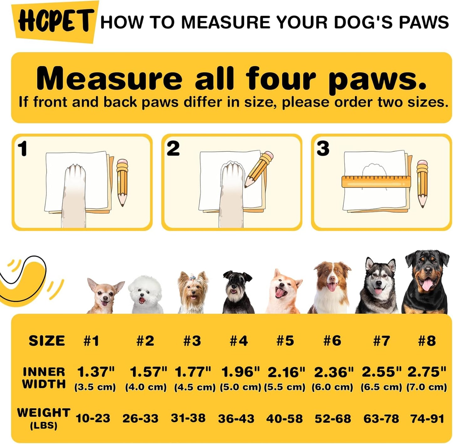 Hcpet Dog Shoes for Large Dogs, Waterproof Dog Booties for Small Medium Dogs, Anti-Slip Dog Boots & Paw Protectors for Hot Pavement Winter Snow Hiking with Reflective Straps Khaki Size 1