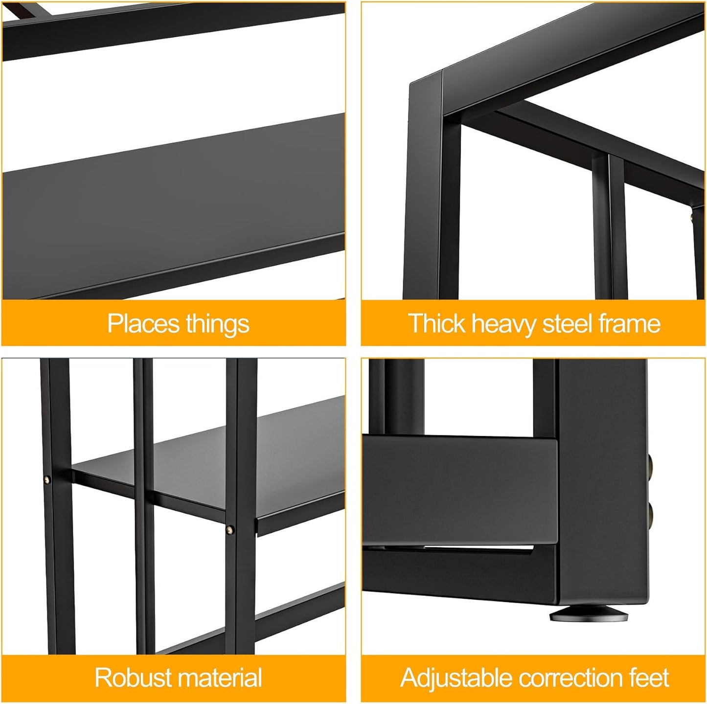 Akenow 55-75 Gallon Fish Tank Stand with Storage Shelf, 48.5 x14.9 x 29.2 Inch Aquarium Stand, Turtle Tank, Reptile Terrariums and Breeder Tank Stand,980LBS Capacity, Black