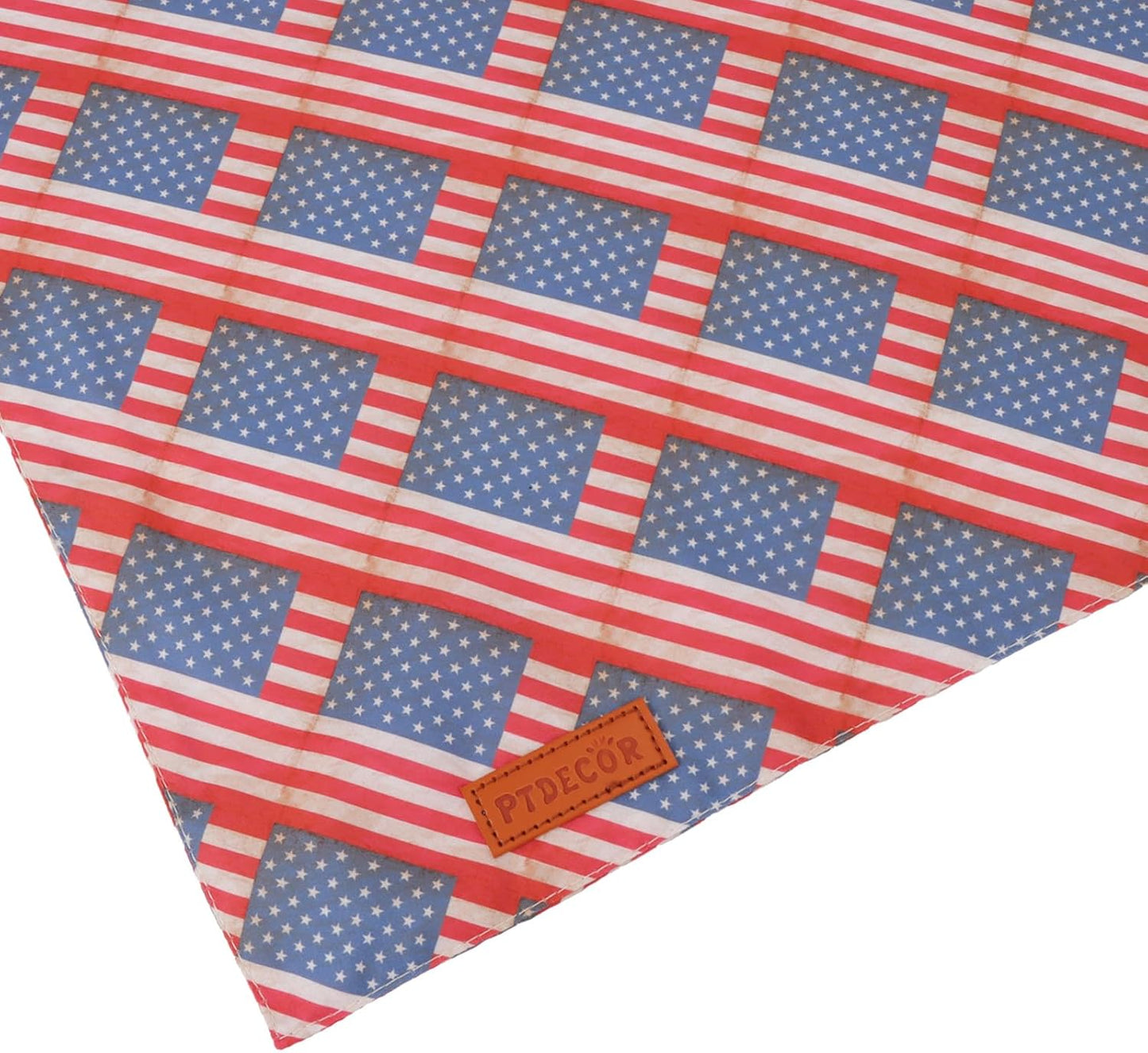 PTDECOR American Flag Dog Bandana Flag Stars Patterns, Patriotic Pet Scarf Reversible Triangle 4th of July Bandanas for Small Dogs Pets (Small)