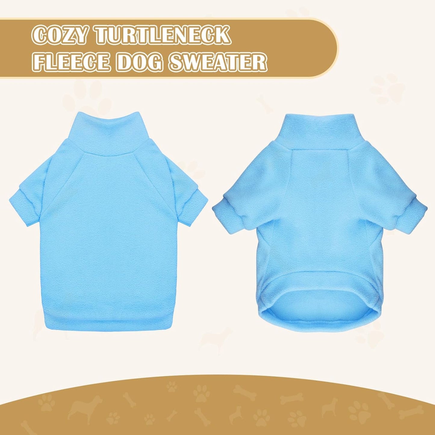 3 Pack Dog Sweater Fleece Pet Clothes Turtleneck Soft Warm Pet Sweatshirt Dog Sweaters for Small Dogs Sweaters for Medium Dogs Boy Girl(Gray+Blue+Coffee,S/M)