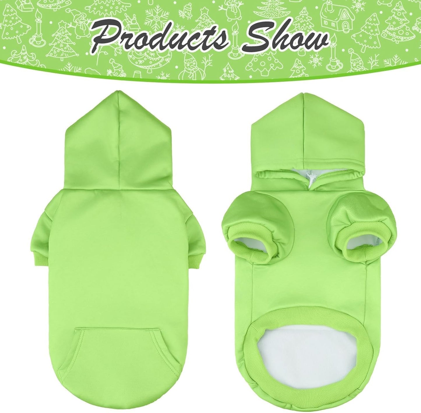 KOOLTAIL Basic Dog Hoodie - Soft & Warm Dog Hoodie Sweater with Leash Hole and Pocket, Dog Winter Coat, Cold Weather Clothes Sweatshirt for Small Medium Large Dogs Puppy Cat Boys Girls Green XL