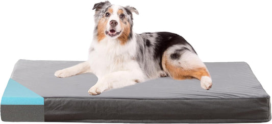 Orthopedic Memory Foam Dog Bed, Cooling Dog Beds Waterproof Pet Bed for Crate with Removable Washable Cover, L(35inch,65Lbs)