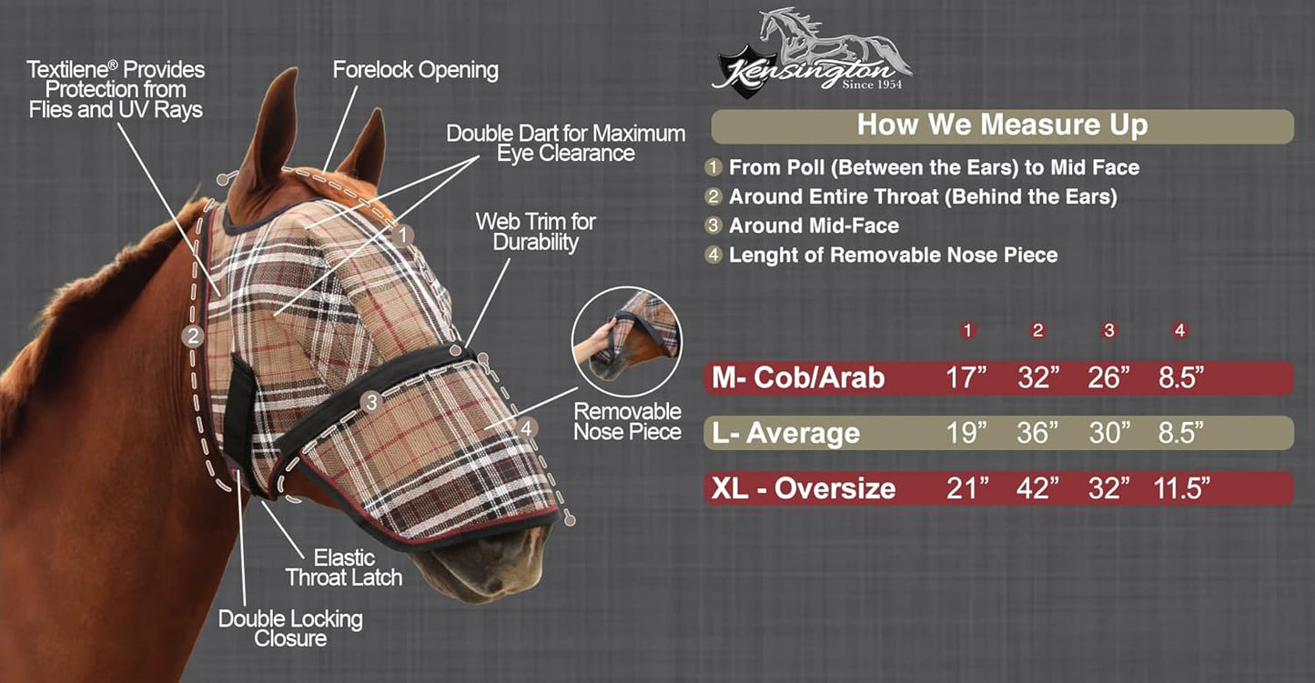 Kensington Signature Fly Mask with Removable Nose Piece