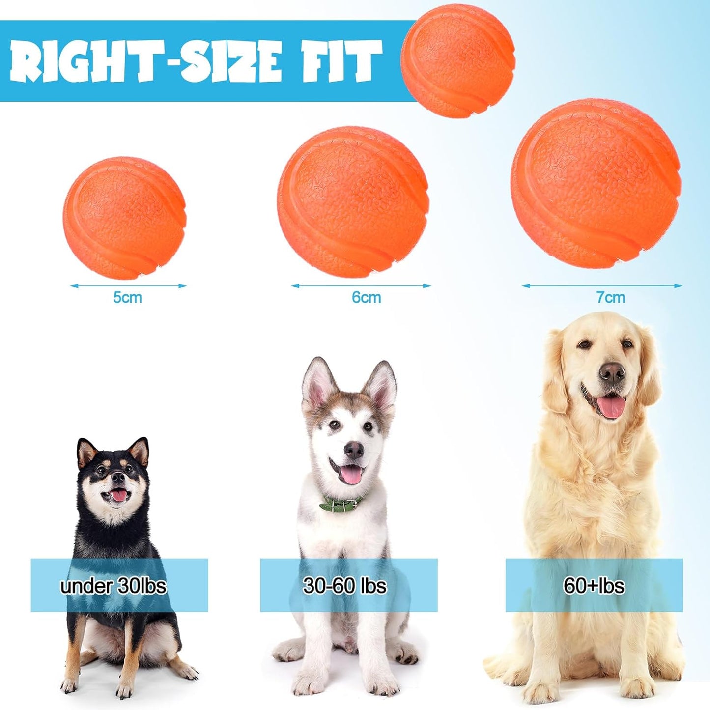 Jenaai 20 Pcs Indestructible Dog Toy Balls for Aggressive Chewers Chew Resistant Solid Rubber Bouncy Ball for Teeth Cleaning, 2in/5cm Diameter