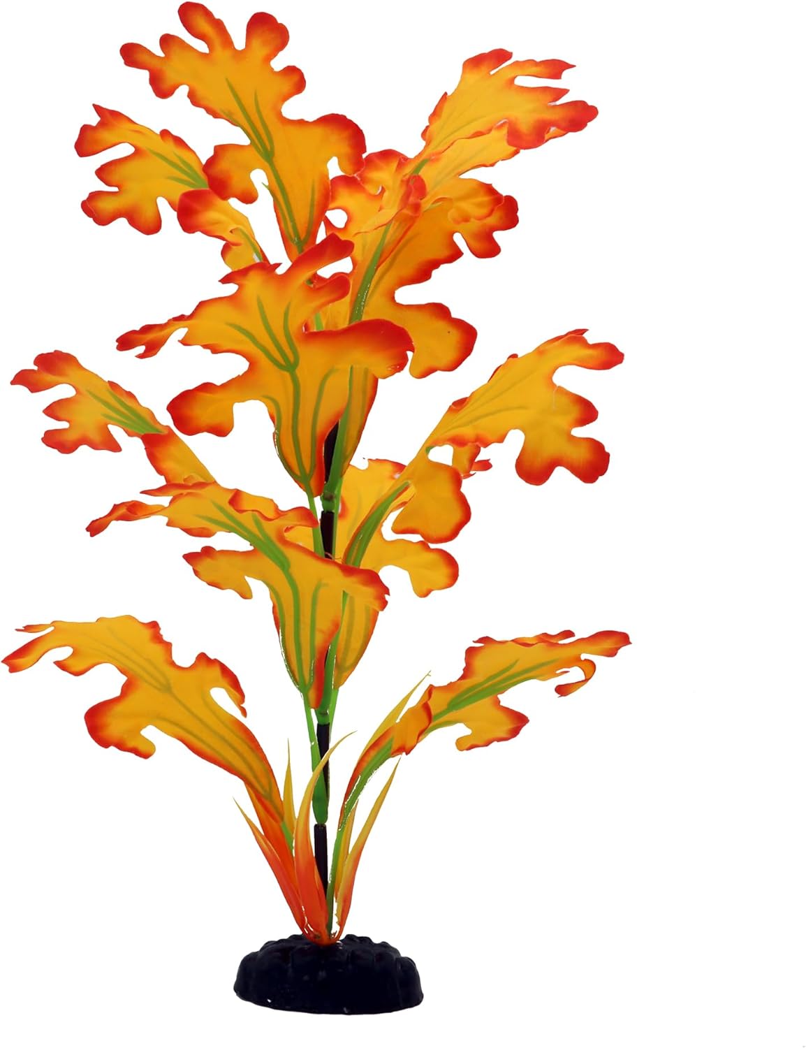 2-Pack 12 Inch Aquarium Silk Aquarium Plants, Artificial Plastic Plant for Small Tank, Goldfish, Fish Hides (Yellow, 12 Inch)