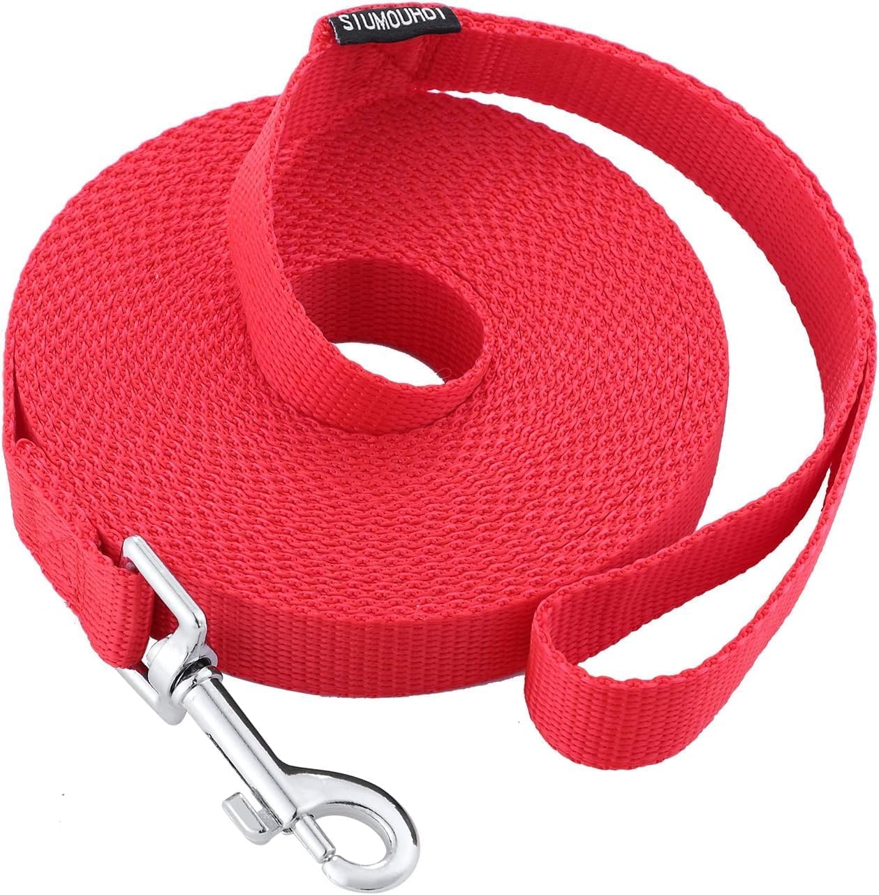 Dog/Puppy Obedience Recall Training Agility Lead - 15ft 20ft 30ft 40ft 50ft Training Leash - Great for Training, Play, Camping, or Backyard (30 Feet, Red)