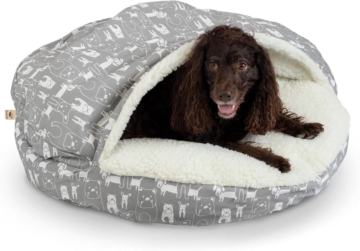 Snoozer Luxury Cozy Cave Pet Bed, Wag Collection, Small - Pedigree Storm