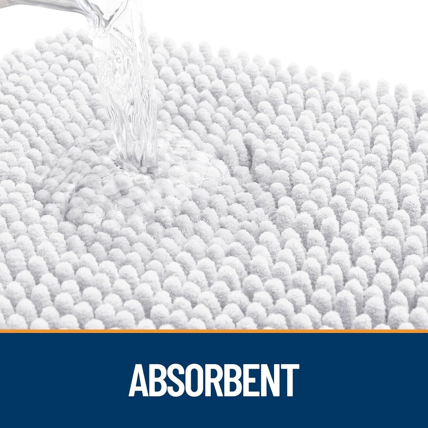 OLANLY Dog Door Mat for Muddy Paws 44x32, Absorbs Moisture and Dirt, Absorbent Non-Slip Washable Doormat, Quick Dry Chenille Mud Mat for Dogs, Entry Indoor Entryway Carpet for Inside Floor, White