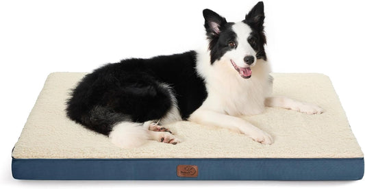 Bedsure XL Dog Bed for Crate - Large Orthopedic Waterproof Pet Beds with Removable Washable Cover, Egg Crate Foam Crate Mat, Suitable for Pet Up to 90 lbs