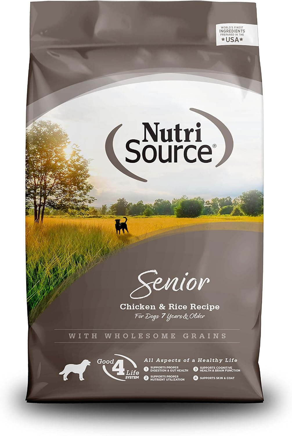NutriSource Senior Dog Food, Made with Chicken and Rice, with Wholesome Grains, 30LB, Dry Dog Food
