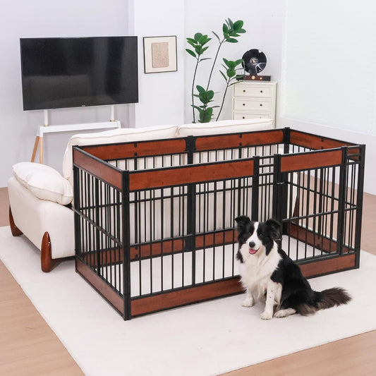 Dog Playpen, 35.4" Height Dog Pen Indoor, Heavy Duty, Safe and Sturdy, Furniture Style Puppy Pen