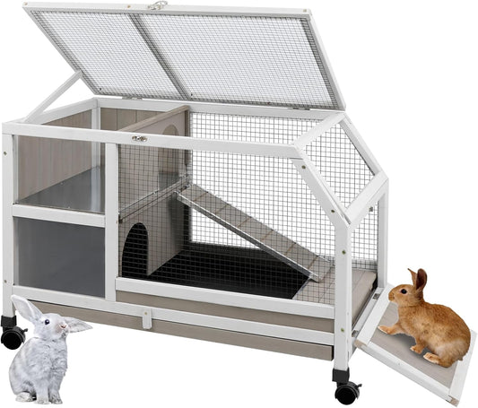 Rabbit Hutch Indoor - Weatherproof, Multi-Level, Easy Assembly, Lockable, and Comfortable