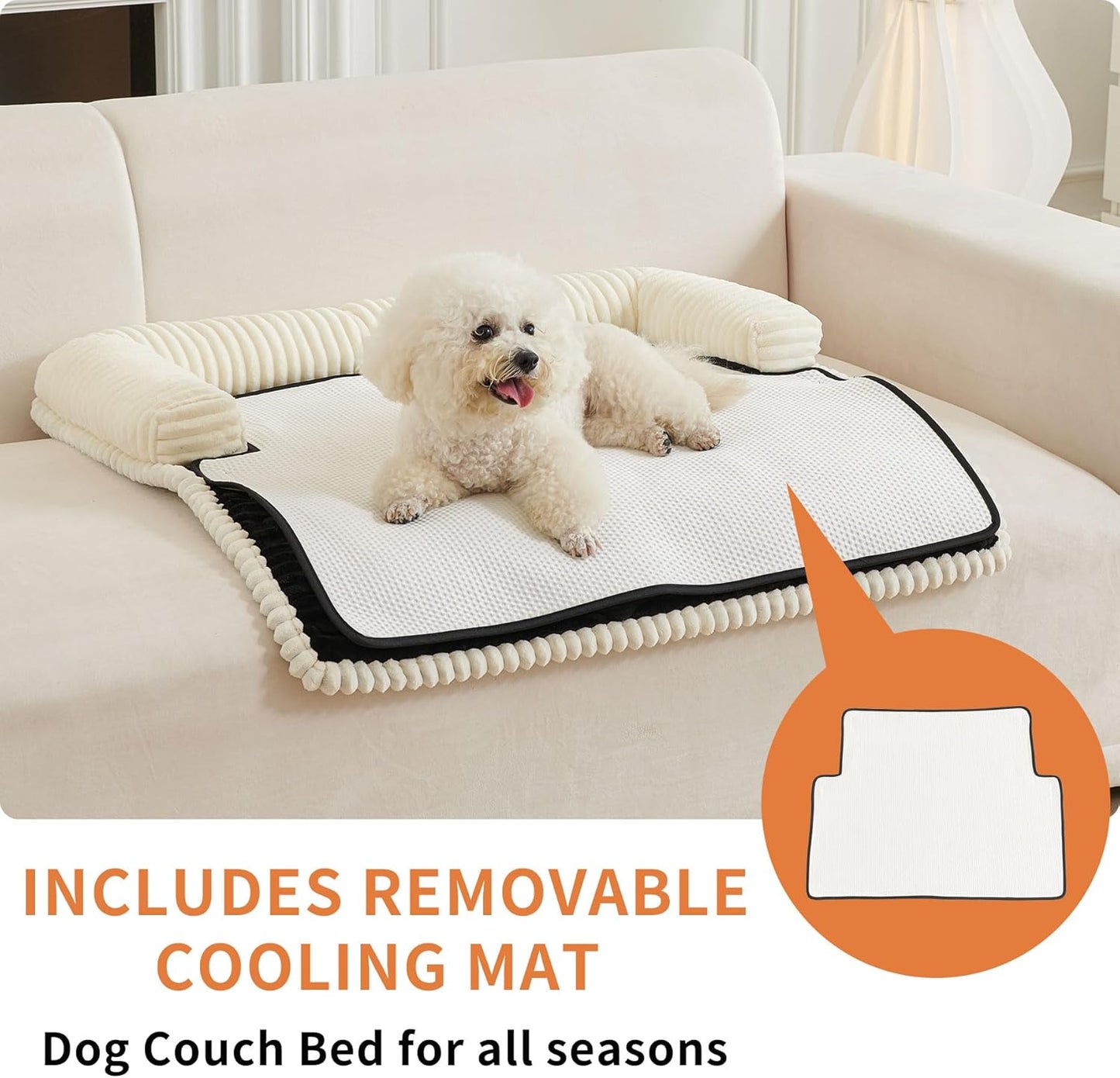 HAOMAIJIA Dog Couch Bed for Small Dogs, Non Slip Pet Couch Covers for Sofa Thick Soft Washable Dog Couch Cover Protector All Seasons Universal Dogs and Cats Bed Mat (Black, Small)