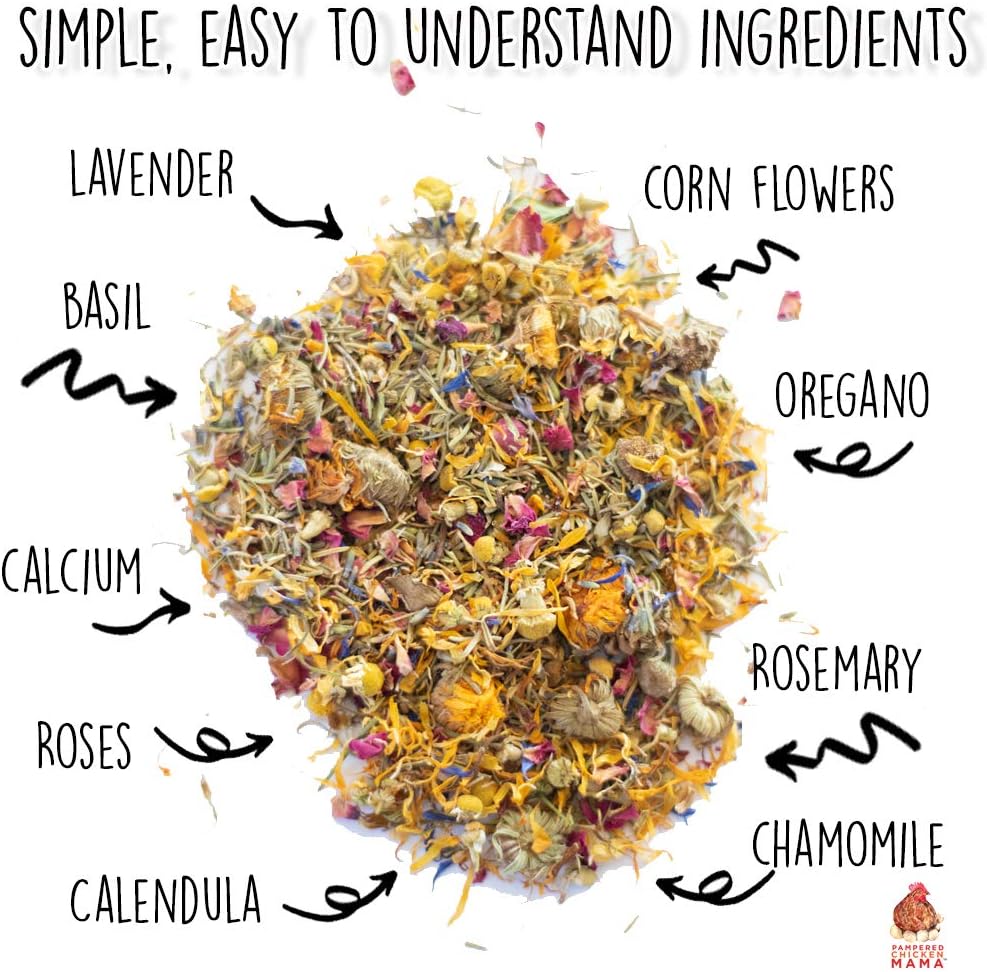 Pampered Chicken Mama Best Eggs Ever! Nesting Herbs for Chickens (4 Pounds) for Chicken Nesting Boxes Calcium Supplement for Chickens | Chicken Feed Supplies, Hen Treats for Coops (4 Bags)