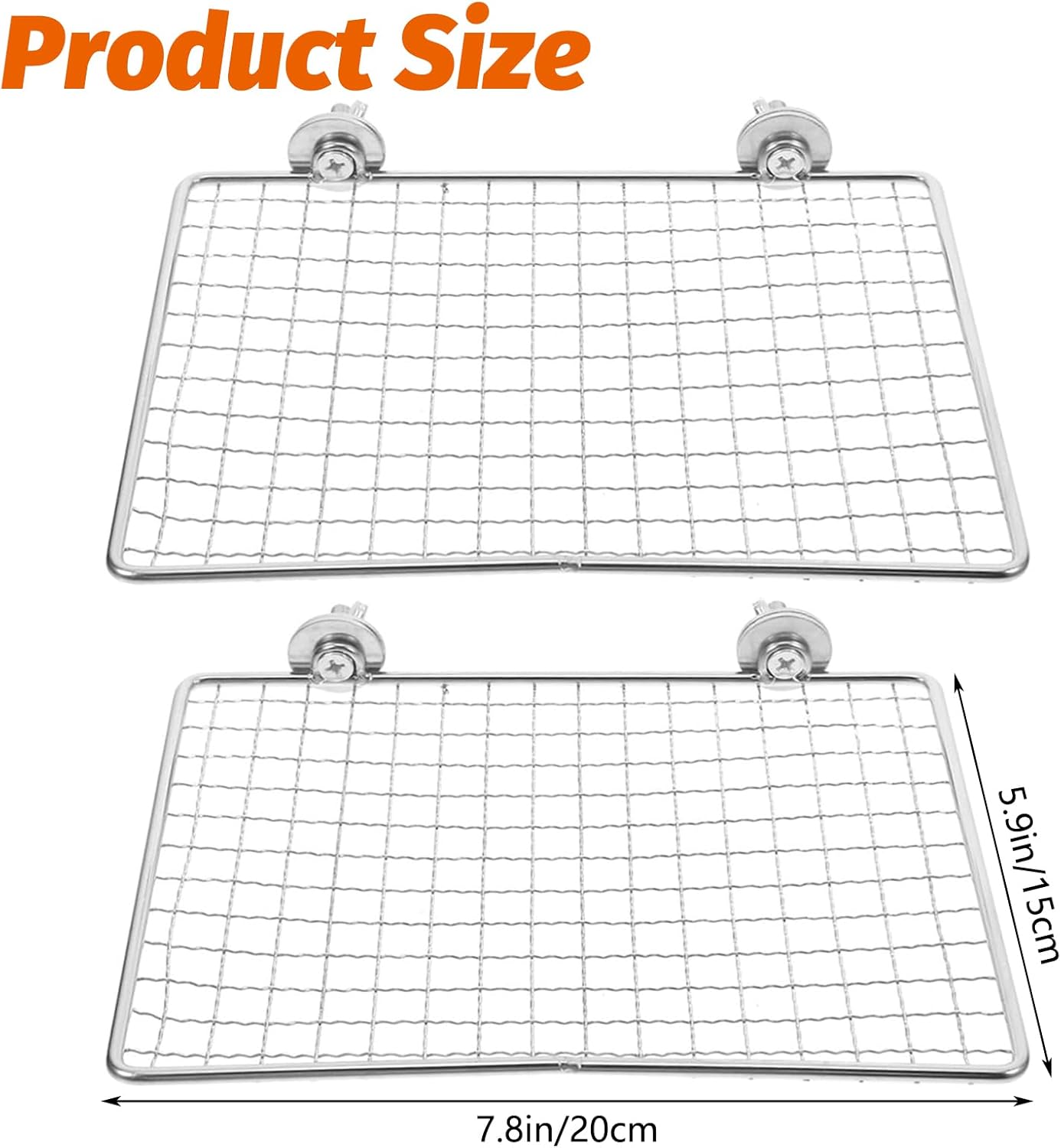 BNOSDM 2 Pack Bird Perch Platform 7.8x5.9in Stainless Steel Birds Perches Parrot Shelf Training Stand Small Animals Cage Accessories for Parakeets, Budgies, Conures, Cockatiels, Lovebirds (L)
