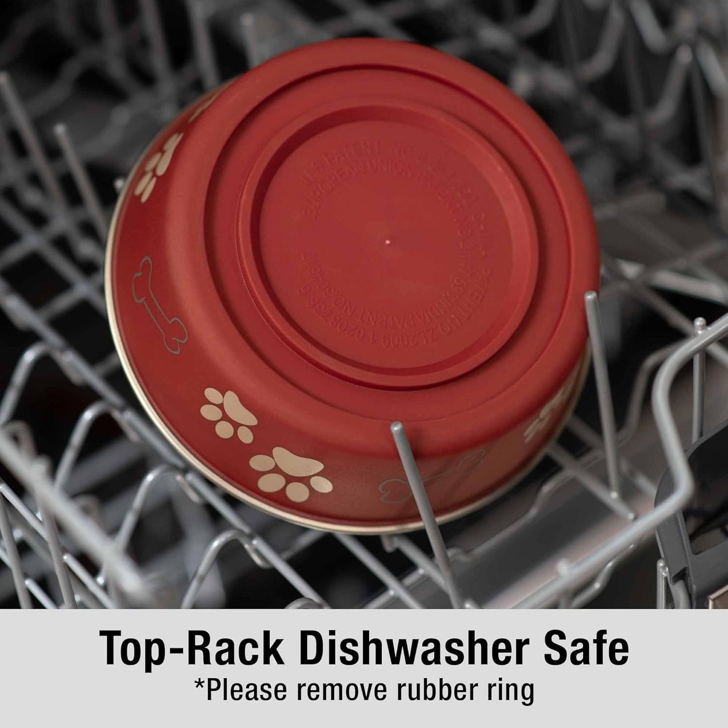 Loving Pets Bella Dog Bowls- Stainless Steel Dog & Cat Bowls - Spill Proof Dog Food Bowl, Cat Bowl, Puppy Essentials & Pet Supplies Great for Home & Travel (X-Large 65-100lbs, Merlot)