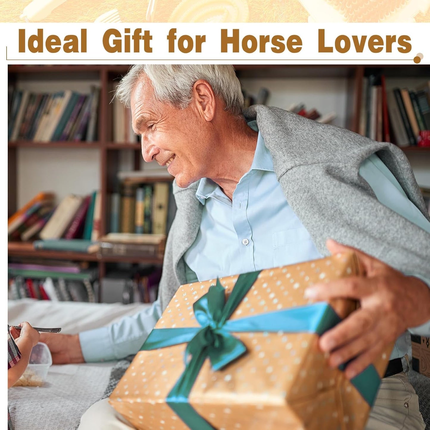 Abbylike 12 Pieces Horse Grooming Kit Racing Festival Tack Room Supplies Horse Brush Sets Equine Care Cleaning Kit Shedding Grooming Massaging Tools(Khaki)