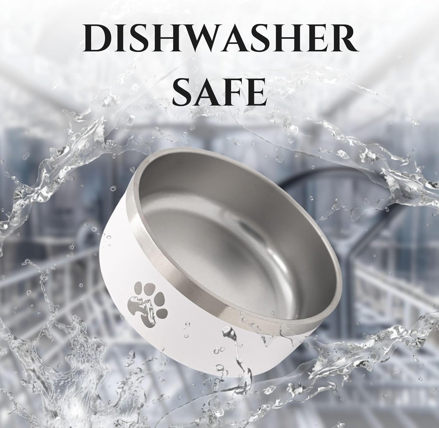 Stainless Steel Dog Bowl for Small-Large Dogs | Double Wall Insulated, Non-Slip Base Heavy Duty Water and Food Bowls for Dogs & Cats | Pet Safe BPA Free & Dishwasher Safe | 32 Oz - Black