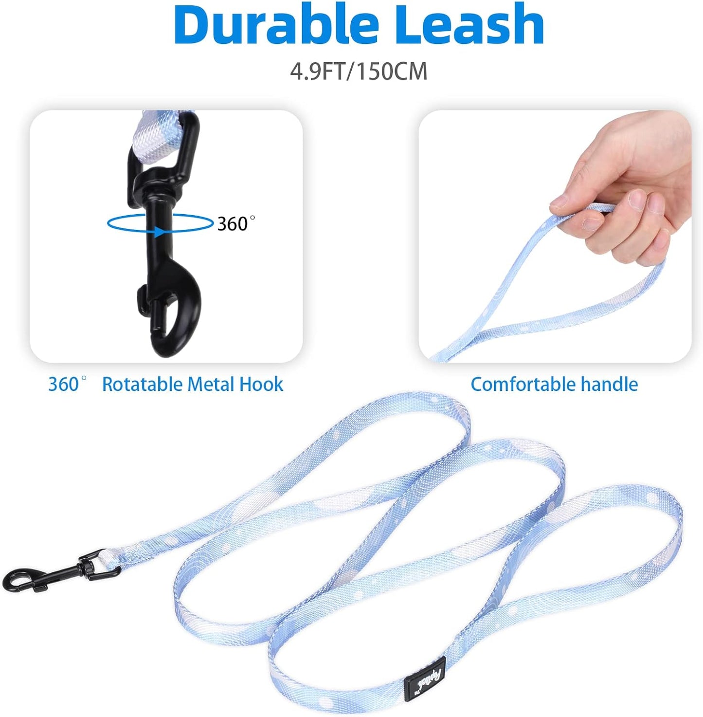 PUPTECK No Pull Dog Harness Soft Adjustable Basic Nylon Step in Puppy Vest Outdoor Walking with Leash